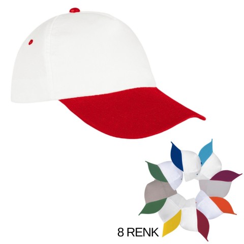 Polyester Şapka Beyaz-kırmızı